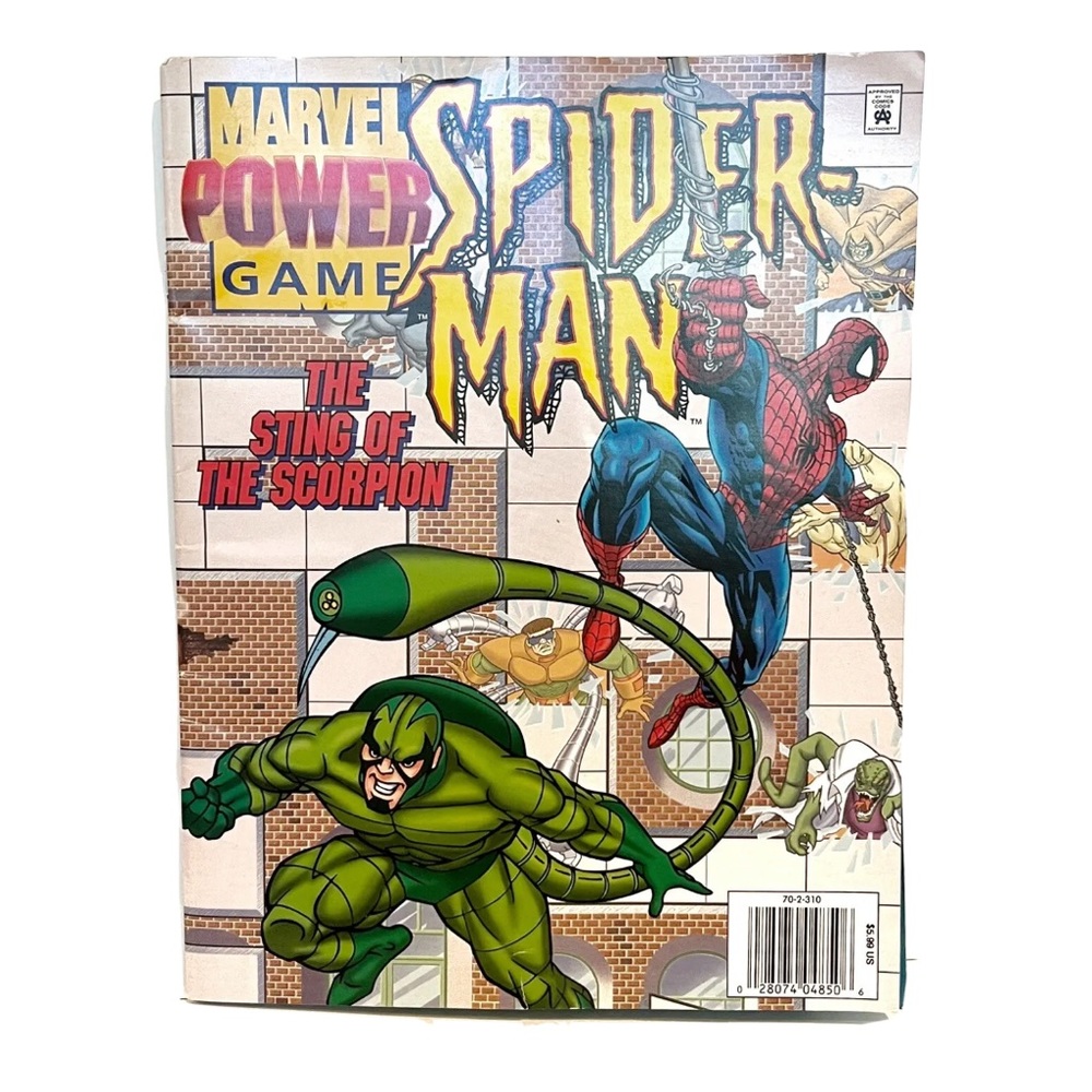 Vintage 1996 Marvel Power Game Spider-Man Colour Comic Book Sting of Scorpion